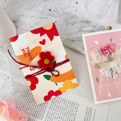 Dried Flower Greeting Card Artificial Flower Greeting Card Rose Greeting Card Gift with Birthday Gift for Girlfriend