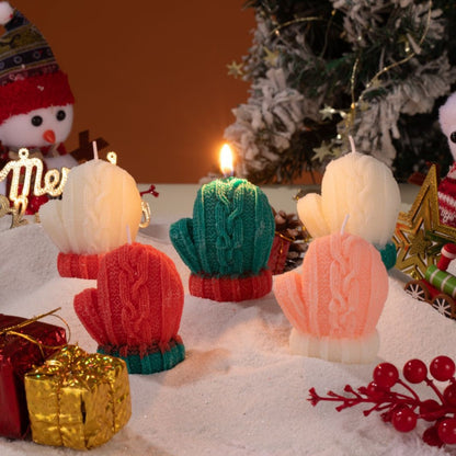 Christmas Wool Small Gloves Fragrance Candle Holiday Gift Ins Photo Props DIY Creative Decoration Aromatherapy Candle