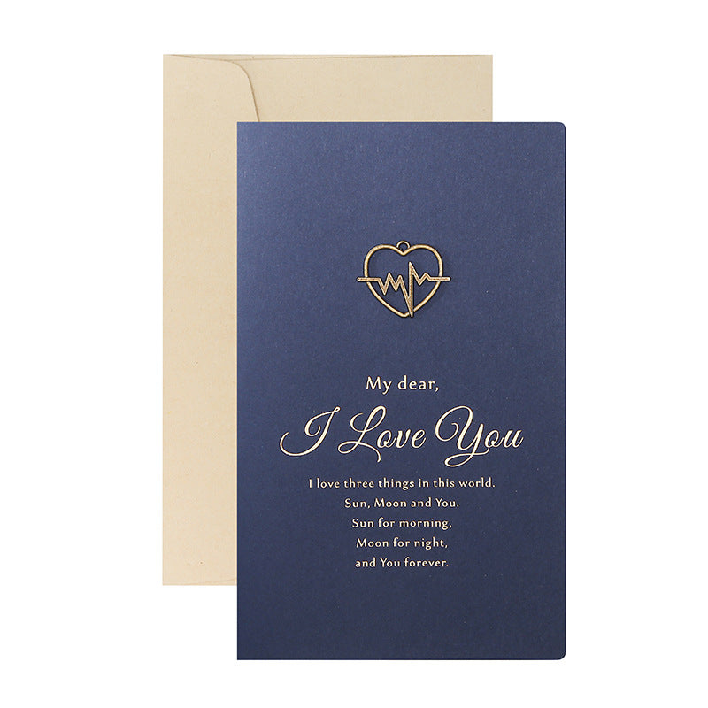 Oath Card Vintage Metal DIY Thank-You Card Kinds of Paper Bronzing Valentine's Day Greeting Card Invitation Card of Wedding