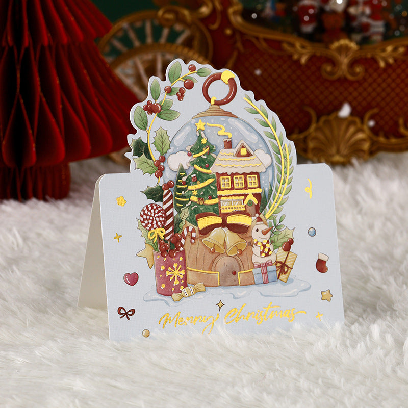 Christmas bronzing greeting card gift card flower shop gift card blessing message card