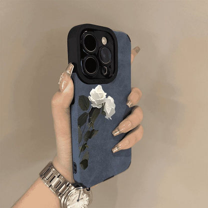 Suitable for Apple16pro Phone case15maxiPhone Anti-Fall Art Dark Flowers14All Inclusive13Soft