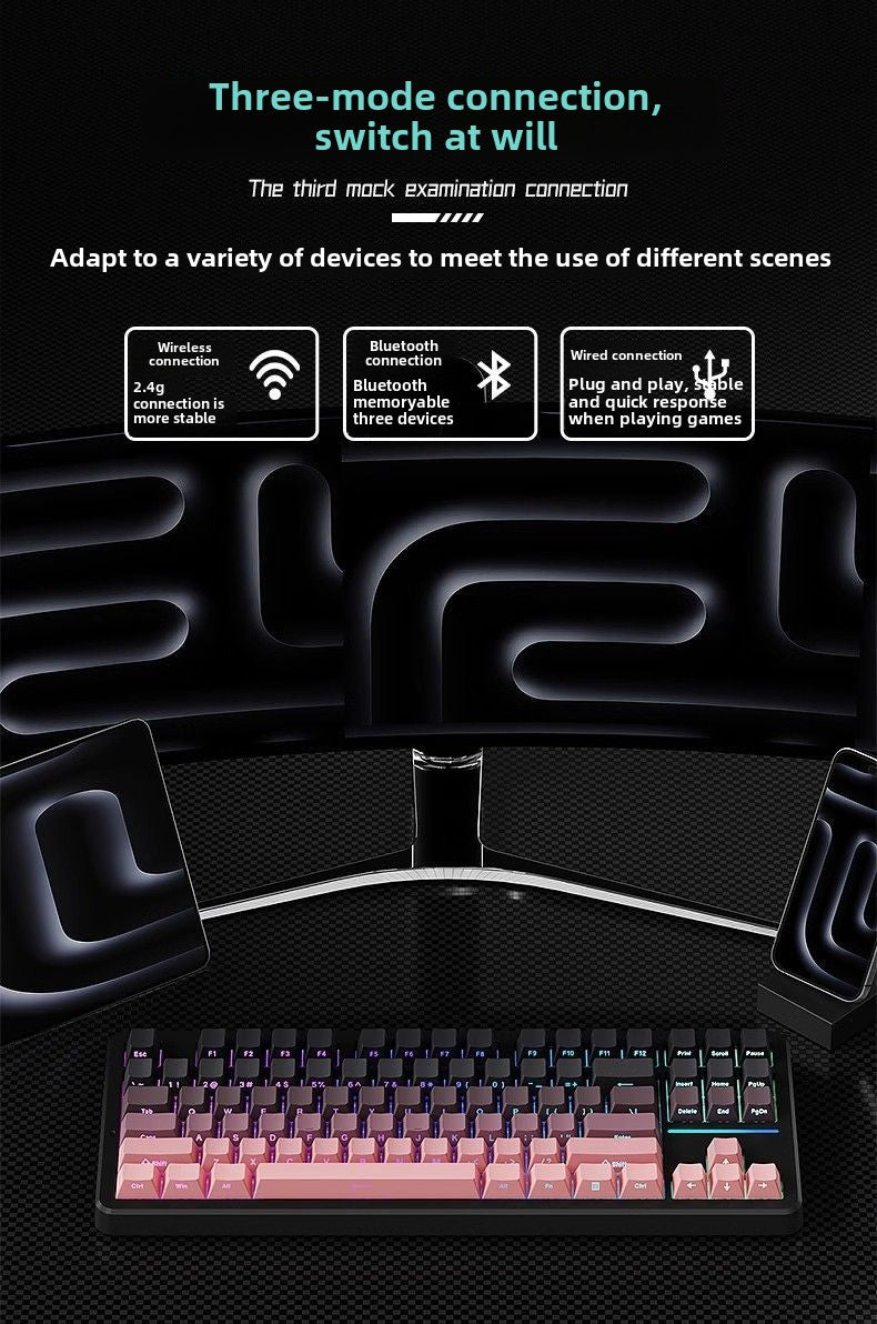 Forerunner X87Customized Mechanical Keyboard gasket Structure Side Carved Wireless Three-Mode Bluetooth Mahjong Sound HiFi