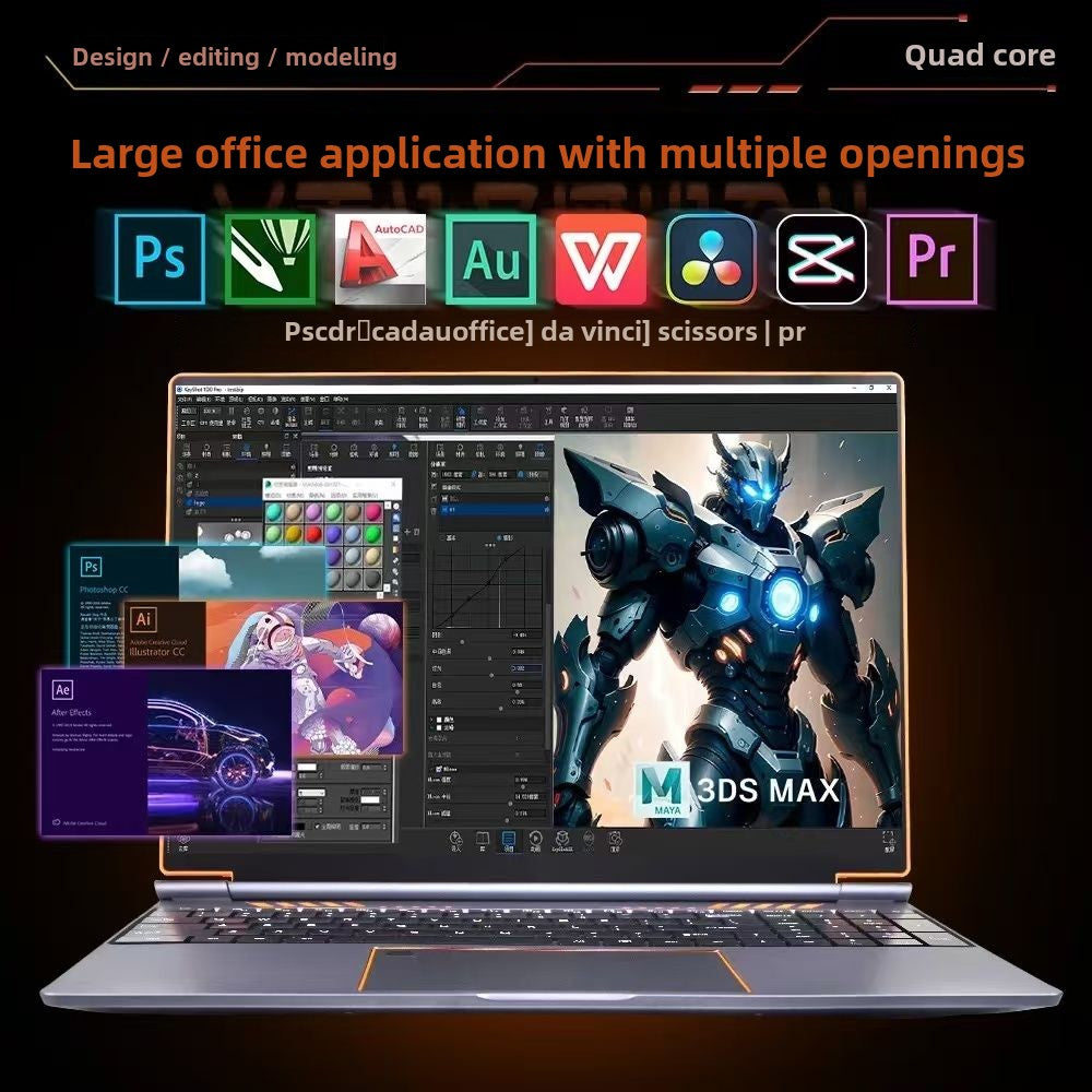 2025New Ultra-Thin New Intel Laptop Office Business Student E-Sports Gaming Notebook