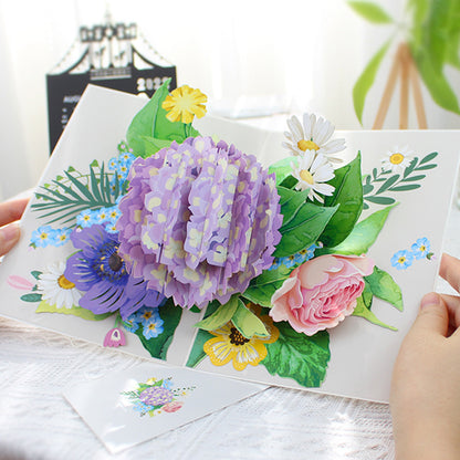 Birthday Stereoscopic Greeting Cards 3D Bouquet Card Thanksgiving Gift Teacher Creative Gift Decoration