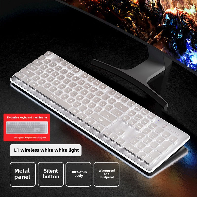 Wolf Road L1Mute Keyboard Mouse Suit Wired Luminous Computer Office Universal Double Injection Non-Fading Key Cap