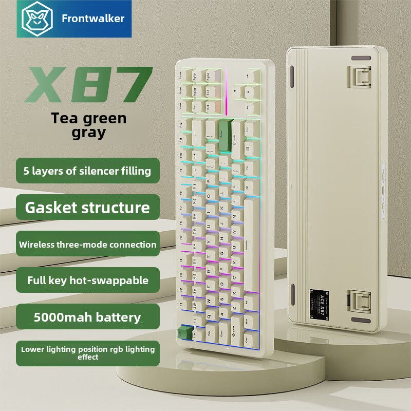 Forerunner X87Customized Mechanical Keyboard gasket Structure Side Carved Wireless Three-Mode Bluetooth Mahjong Sound HiFi