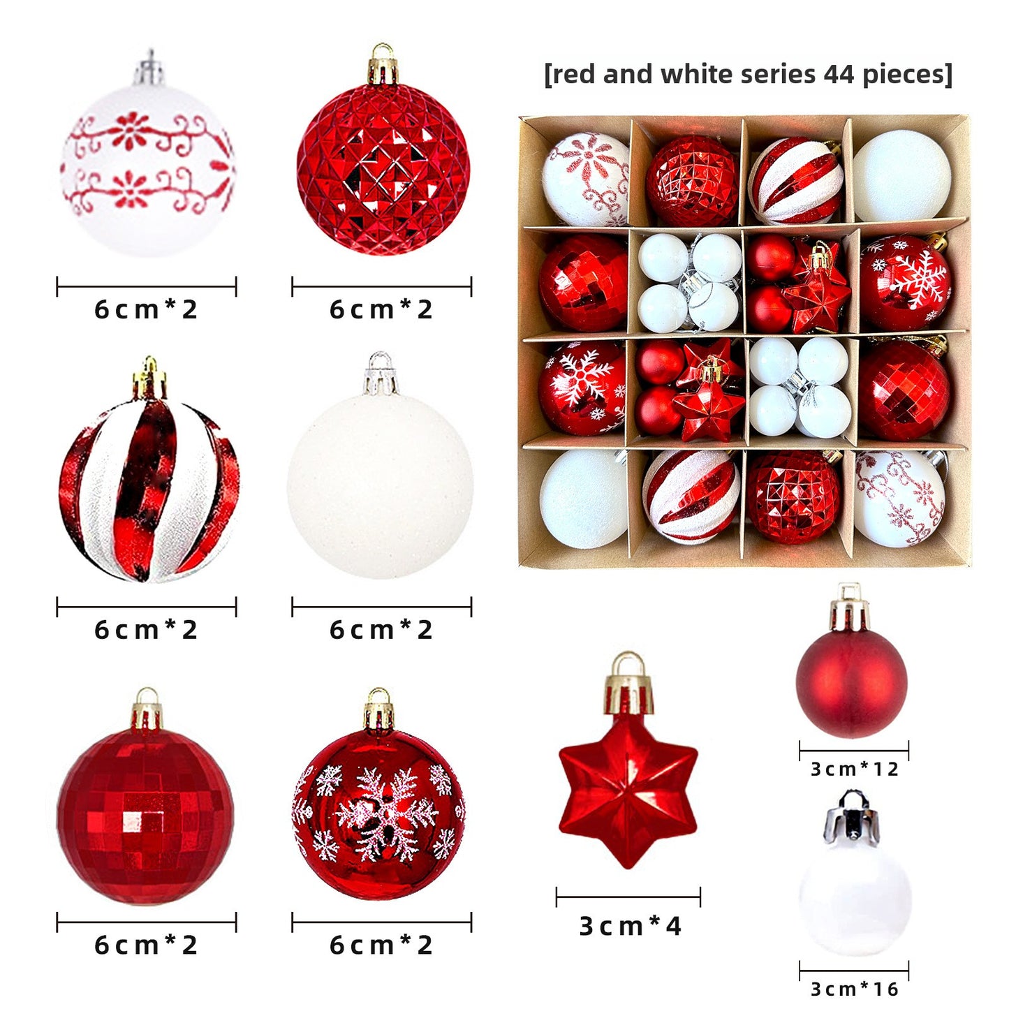 Christmas Decoration 6cm Electroplating Ball Plastic Ball Shaped Painted Christmas Ball Gift Christmas Tree Pendant