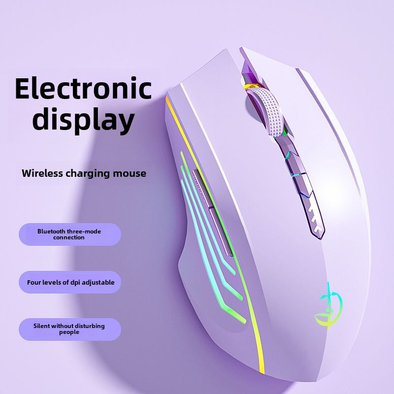 Wireless Mouse Bluetooth Three-Mode Charging Programming Macro Gaming Electronic Sports Dedicated Mute Audio Computer Notebook Universal