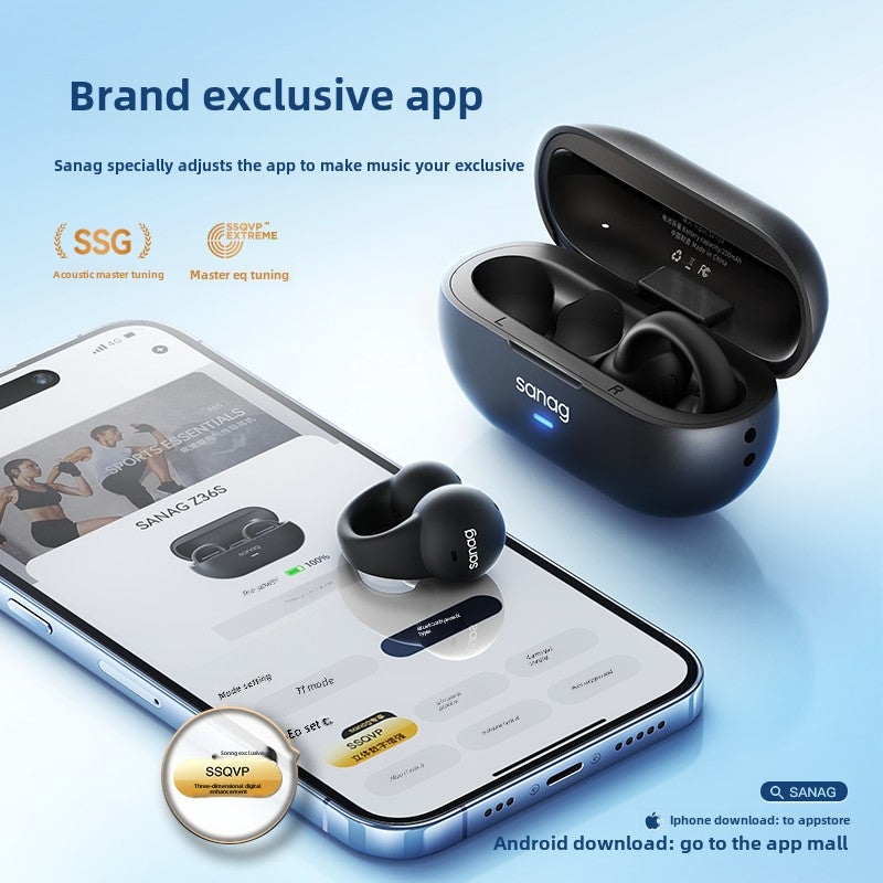 SANAG Sena Bluetooth Headset for Bone Conduction Does Not Enter Clip-on Really Painless Gas Sensor Long Endurance Comfortable Exercise