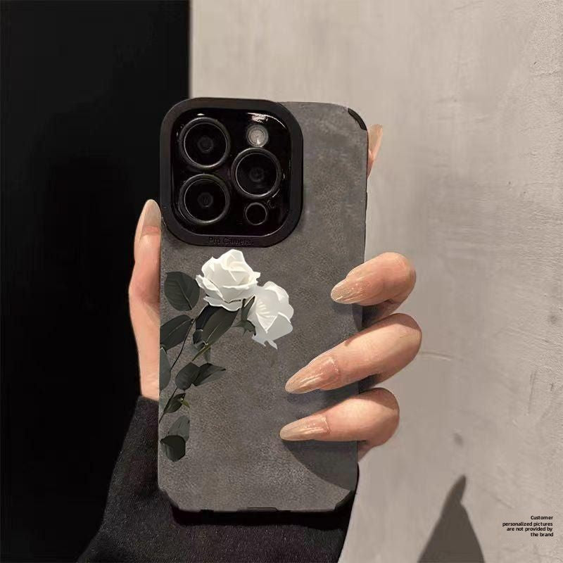 Suitable for Apple16pro Phone case15maxiPhone Anti-Fall Art Dark Flowers14All Inclusive13Soft