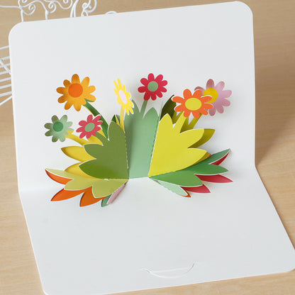 Birthday Cake 3D Stereoscopic Greeting Cards Ins Style Holiday Invitation Girlfriends' Gift Creative Folding Paper Carving Blessing Card