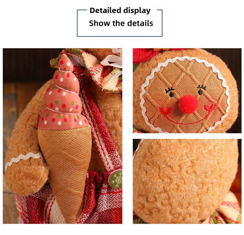 Christmas Gingerbread Man Doll Series Fabric Long Legs Window Decoration Christmas Christmas Tree Decoration Christmas Stockings Hanging Ornaments