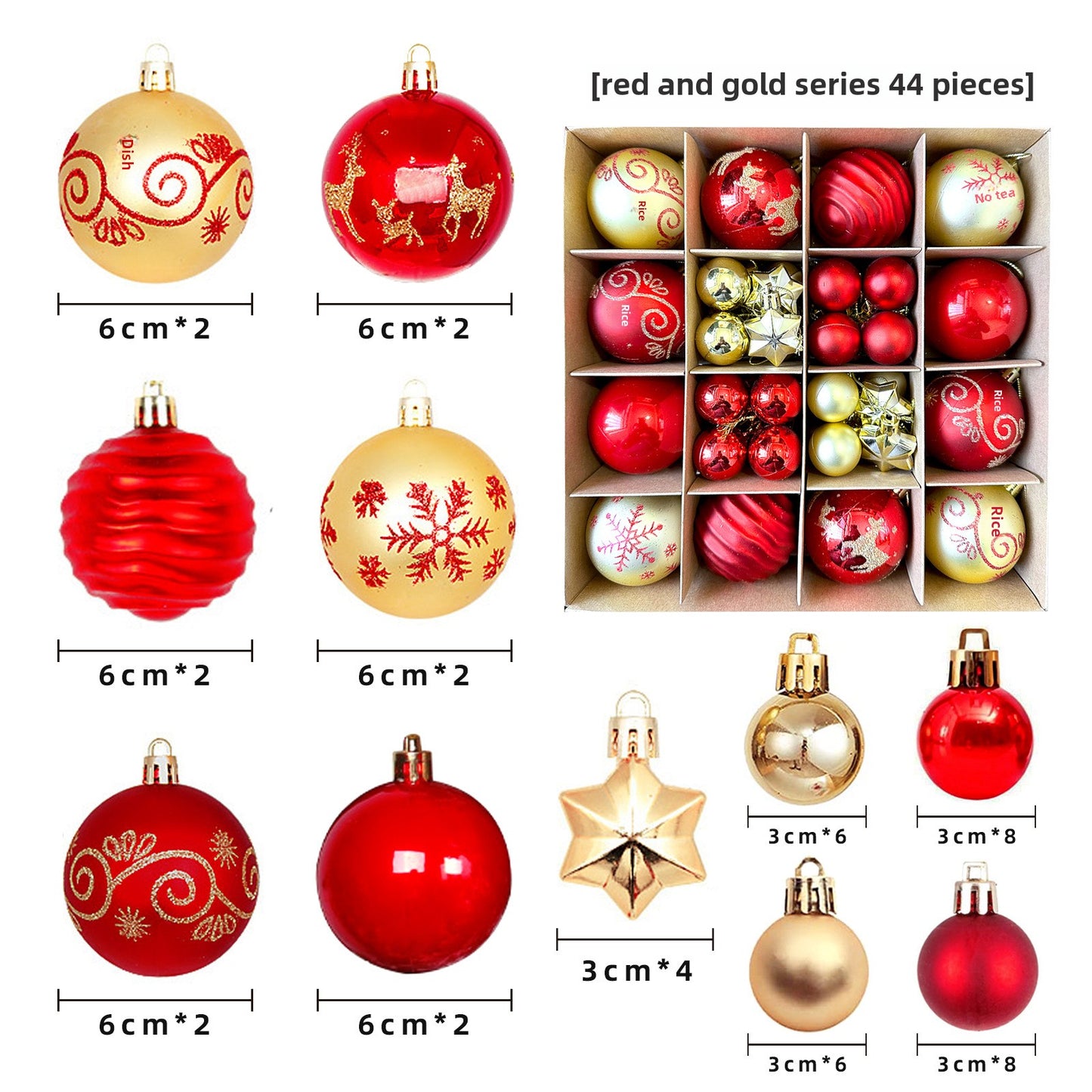 Christmas Decoration 6cm Electroplating Ball Plastic Ball Shaped Painted Christmas Ball Gift Christmas Tree Pendant