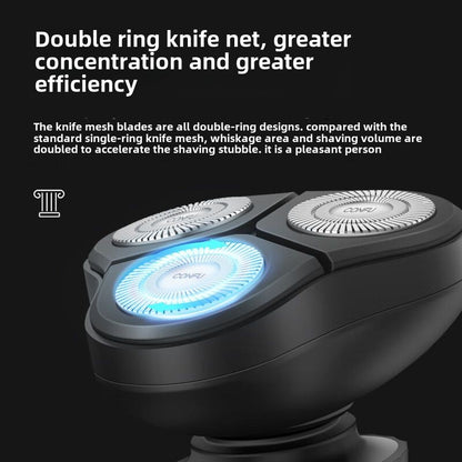 Kangfu Shaver Electric Rotary Type Fully Washable Shaver Magnetic Suction Cutter Head Lasting Endurance G1Gift Box