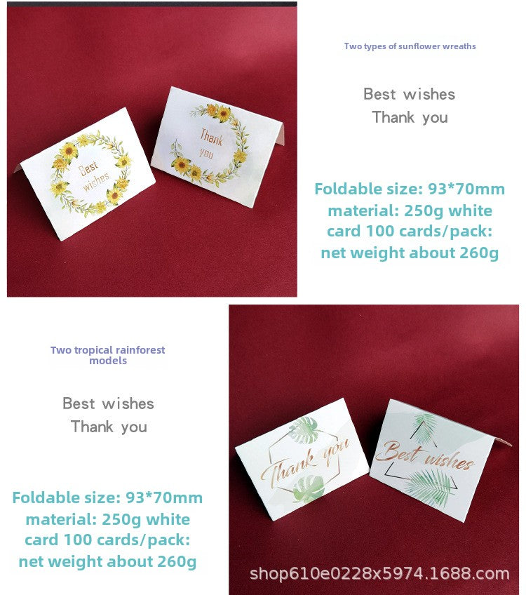 In Stock Exquisite European Color Printing Birthday Card Cute Refreshing Thank-You Card Flower Shop Hand Gift Small Greeting Card