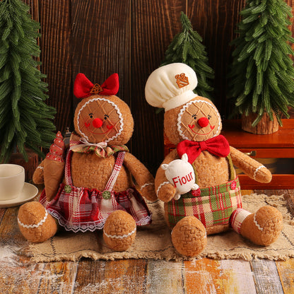 Christmas Gingerbread Man Doll Series Fabric Long Legs Window Decoration Christmas Christmas Tree Decoration Christmas Stockings Hanging Ornaments