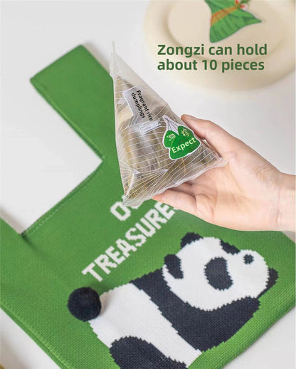 Panda Knitted National Style Panda Moon Cake Handbag Baking Green Bean Cake Biscuit Packaging Knitted Gift Band Gift