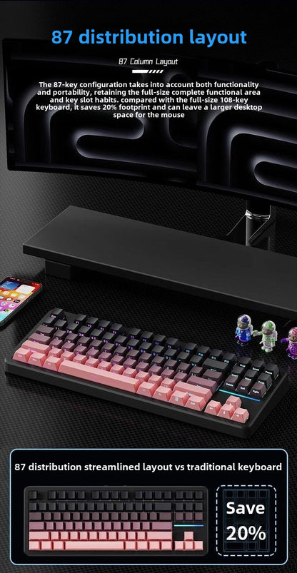 Forerunner X87Customized Mechanical Keyboard gasket Structure Side Carved Wireless Three-Mode Bluetooth Mahjong Sound HiFi