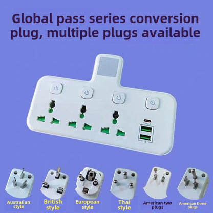 New British Standard Hong Kong Version Converter British and American European Standard Power Strip Conversion Plug PD Fast Charge USB Socket Wireless Power Strip