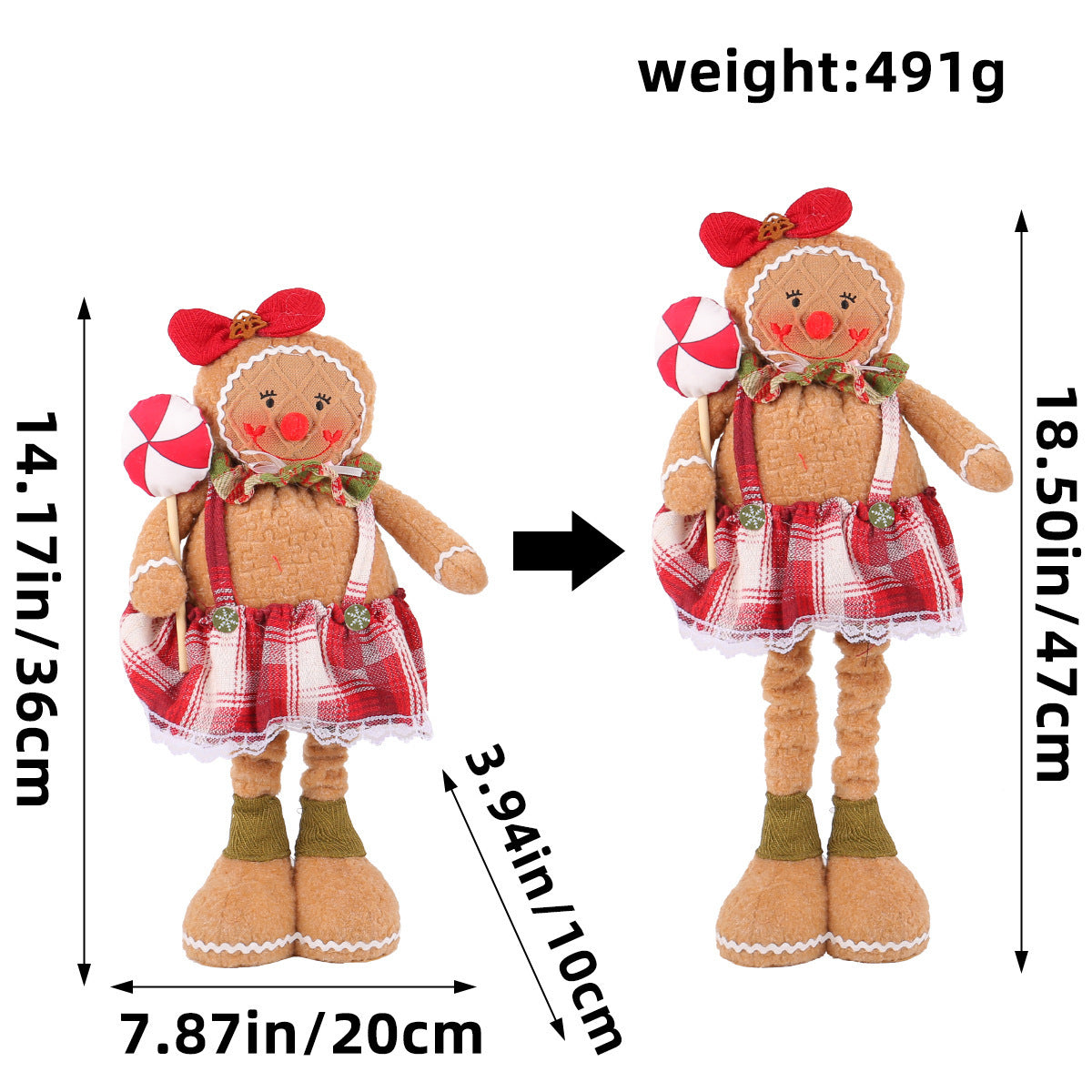 Christmas Gingerbread Man Doll Series Fabric Long Legs Window Decoration Christmas Christmas Tree Decoration Christmas Stockings Hanging Ornaments