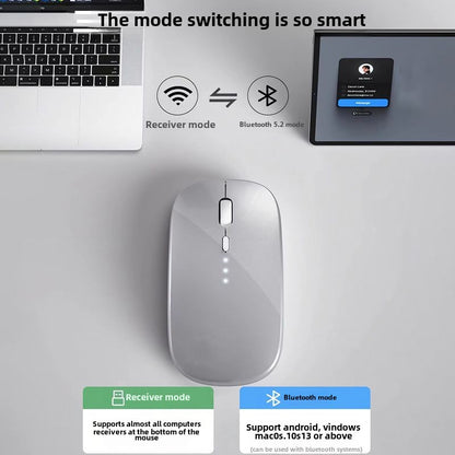 Bluetooth Wireless Mouse Portable Mute Silent Rechargeable Laptop Office Computer Tablet Game Universal