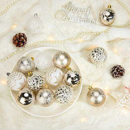 Christmas New Decoration Champagne Gold White Christmas Ball Decoration Christmas Tree Decoration Home Party Decoration