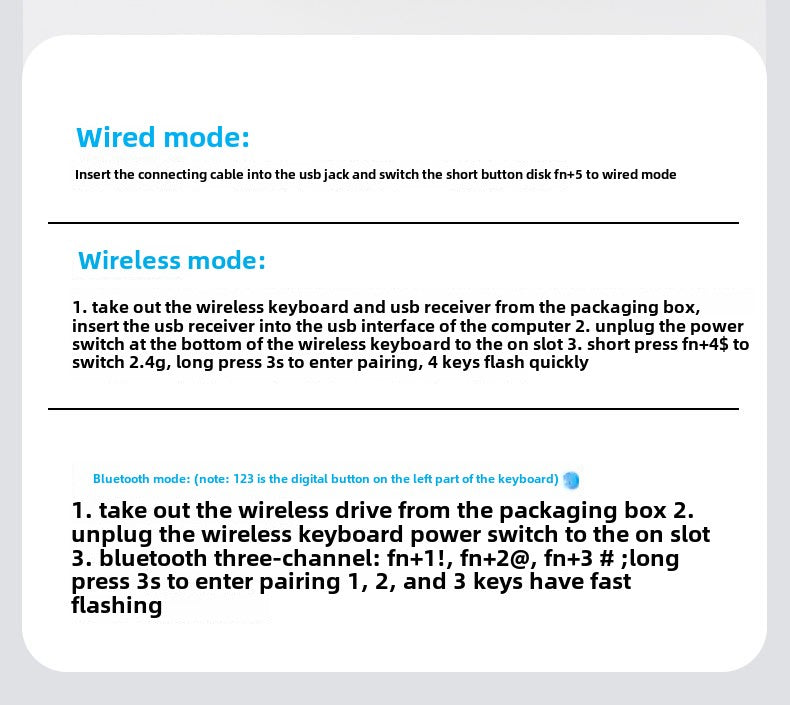 Pioneer Wireless Bluetooth Three-Model Mechanical Keyboard Keyclick Linear Action Computer E-Sports Gaming Office Keyboard Alternate Action Or Ergonamic