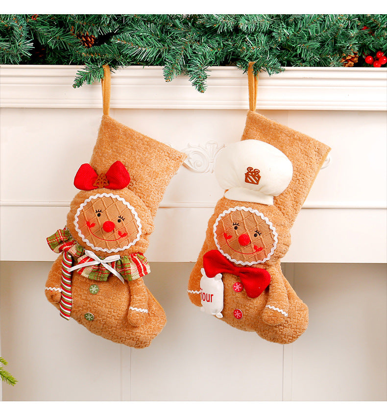 Christmas Gingerbread Man Doll Series Fabric Long Legs Window Decoration Christmas Christmas Tree Decoration Christmas Stockings Hanging Ornaments