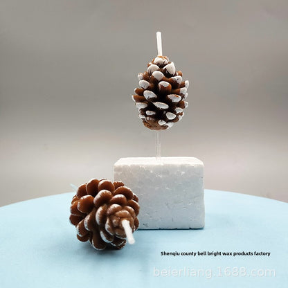 New Creative Christmas Pine Cone Shape Christmas Candle Christmas Party Cake Decoration Birthday Candle