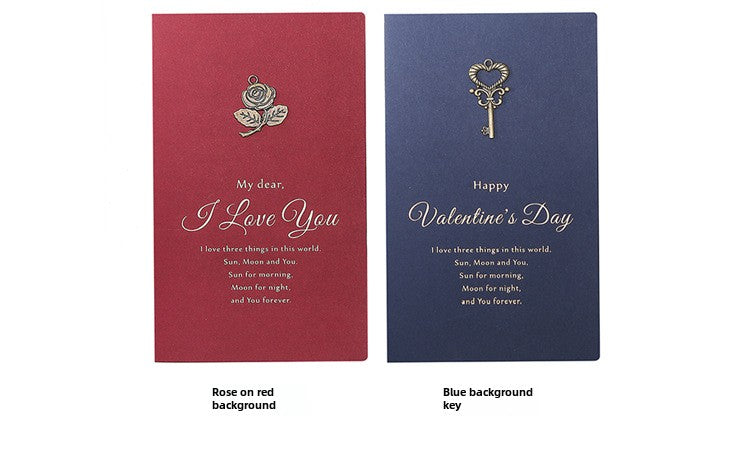 Oath Card Vintage Metal DIY Thank-You Card Kinds of Paper Bronzing Valentine's Day Greeting Card Invitation Card of Wedding