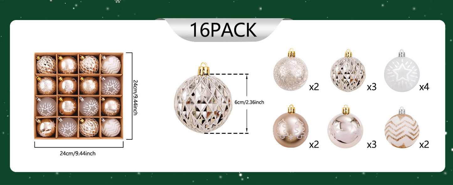 Christmas New Decoration Champagne Gold White Christmas Ball Decoration Christmas Tree Decoration Home Party Decoration