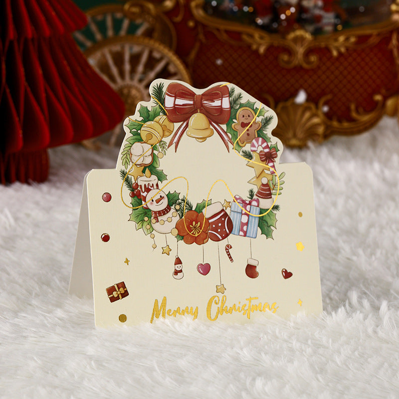 Christmas bronzing greeting card gift card flower shop gift card blessing message card