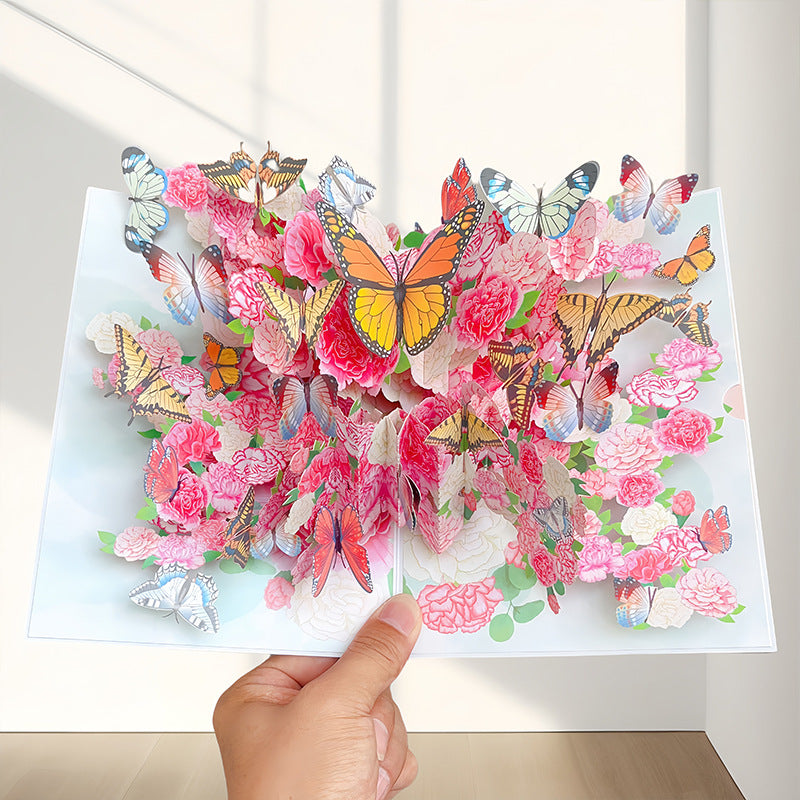 Birthday Stereoscopic Greeting Cards 3D Bouquet Card Thanksgiving Gift Teacher Creative Gift Decoration