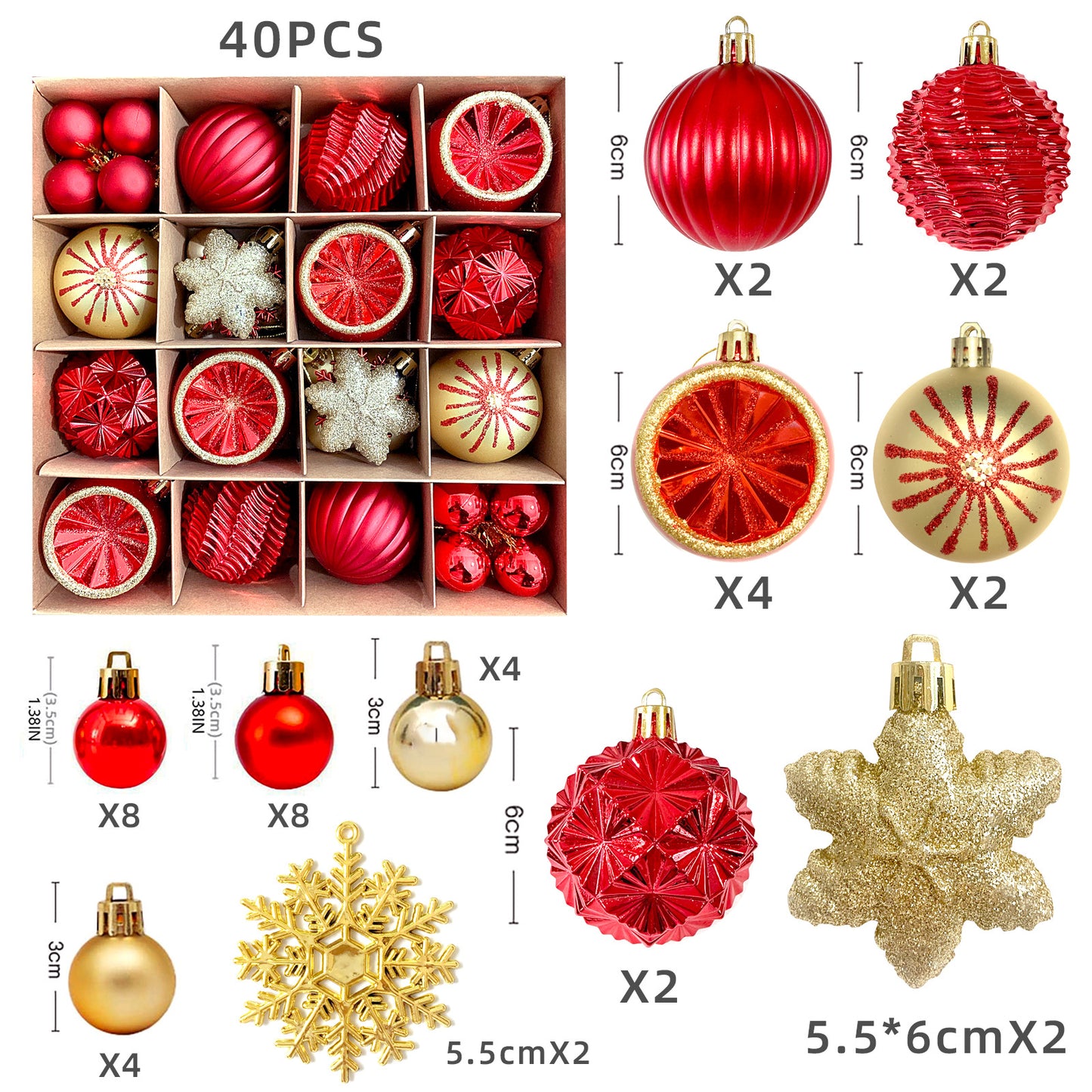 Christmas Decoration 6cm Electroplating Ball Plastic Ball Shaped Painted Christmas Ball Gift Christmas Tree Pendant