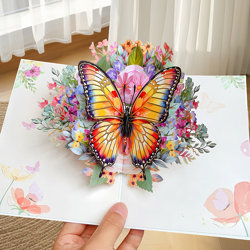 Birthday Stereoscopic Greeting Cards 3D Bouquet Card Thanksgiving Gift Teacher Creative Gift Decoration