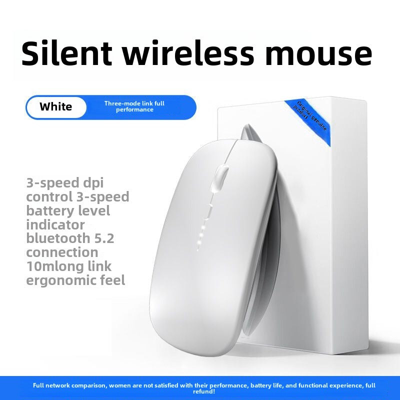 Bluetooth Wireless Mouse Portable Mute Silent Rechargeable Laptop Office Computer Tablet Game Universal