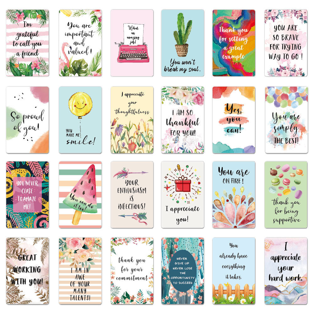 Inspirational Cards 72 Handwritten English Names Encourage Employees and Children Lunch Box Thank-You Card