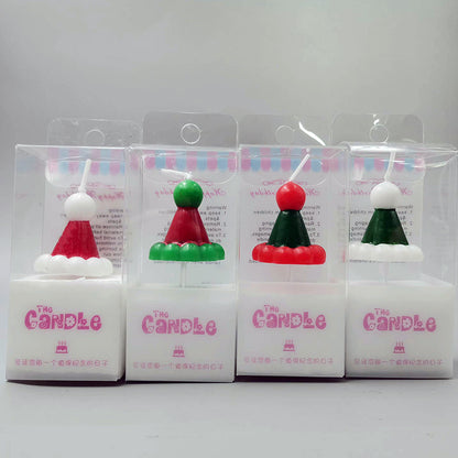 Christmas Hat Candle Atmosphere Decorative Candle Children's Cake Decorative Cute Christmas Hat Candle Creative