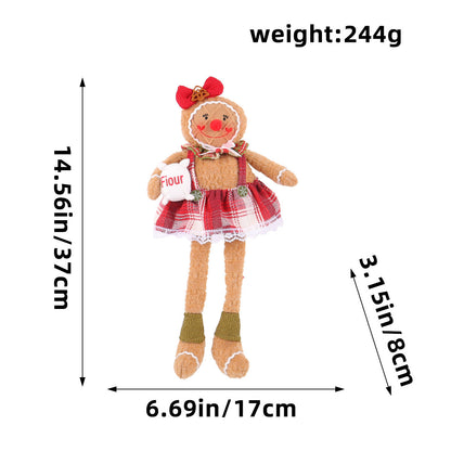 Christmas Gingerbread Man Doll Series Fabric Long Legs Window Decoration Christmas Christmas Tree Decoration Christmas Stockings Hanging Ornaments