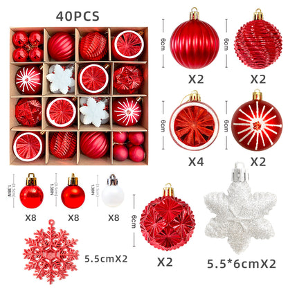 Christmas Decoration 6cm Electroplating Ball Plastic Ball Shaped Painted Christmas Ball Gift Christmas Tree Pendant