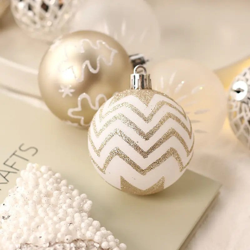 Christmas New Decoration Champagne Gold White Christmas Ball Decoration Christmas Tree Decoration Home Party Decoration