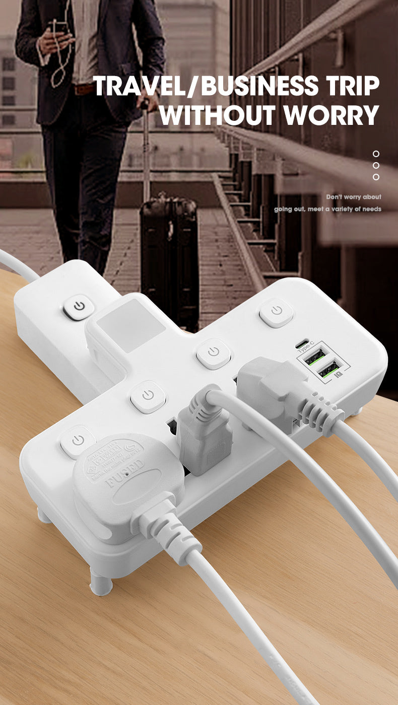 New British Standard Hong Kong Version Converter British and American European Standard Power Strip Conversion Plug PD Fast Charge USB Socket Wireless Power Strip