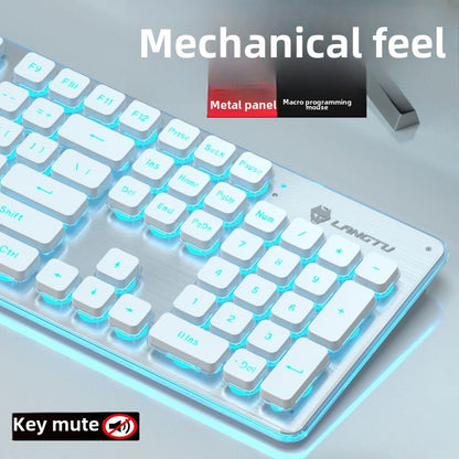 Wolf Road L1Mute Keyboard Mouse Suit Wired Luminous Computer Office Universal Double Injection Non-Fading Key Cap