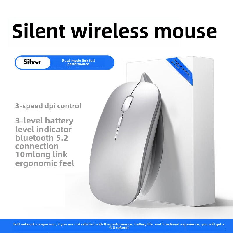 Bluetooth Wireless Mouse Portable Mute Silent Rechargeable Laptop Office Computer Tablet Game Universal