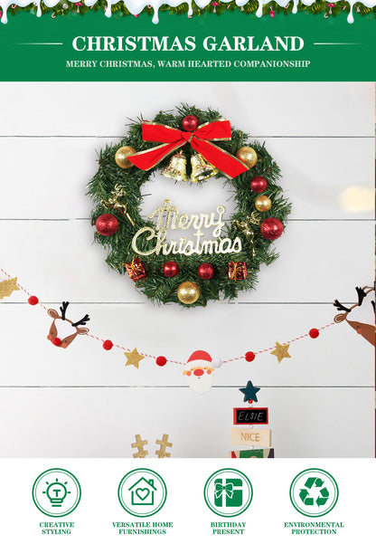 Christmas Decorations Christmas Garland Ornaments Ornaments Wreath Door Hanging Reindeer Arrangement Door Decoration