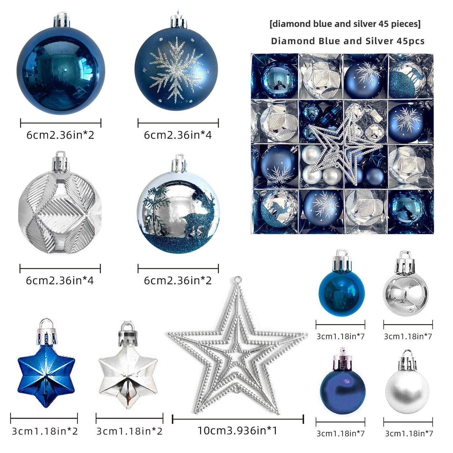 Christmas Decoration 6cm Electroplating Ball Plastic Ball Shaped Painted Christmas Ball Gift Christmas Tree Pendant