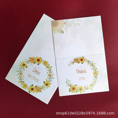 In Stock Exquisite European Color Printing Birthday Card Cute Refreshing Thank-You Card Flower Shop Hand Gift Small Greeting Card