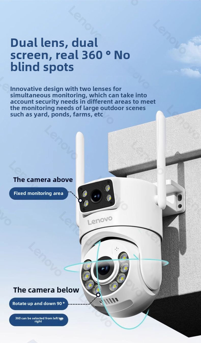 Lenovo Home Camera Monitor HD Panoramic Wireless wifi Remote Connection with Mobile Phone360Outdoor4g