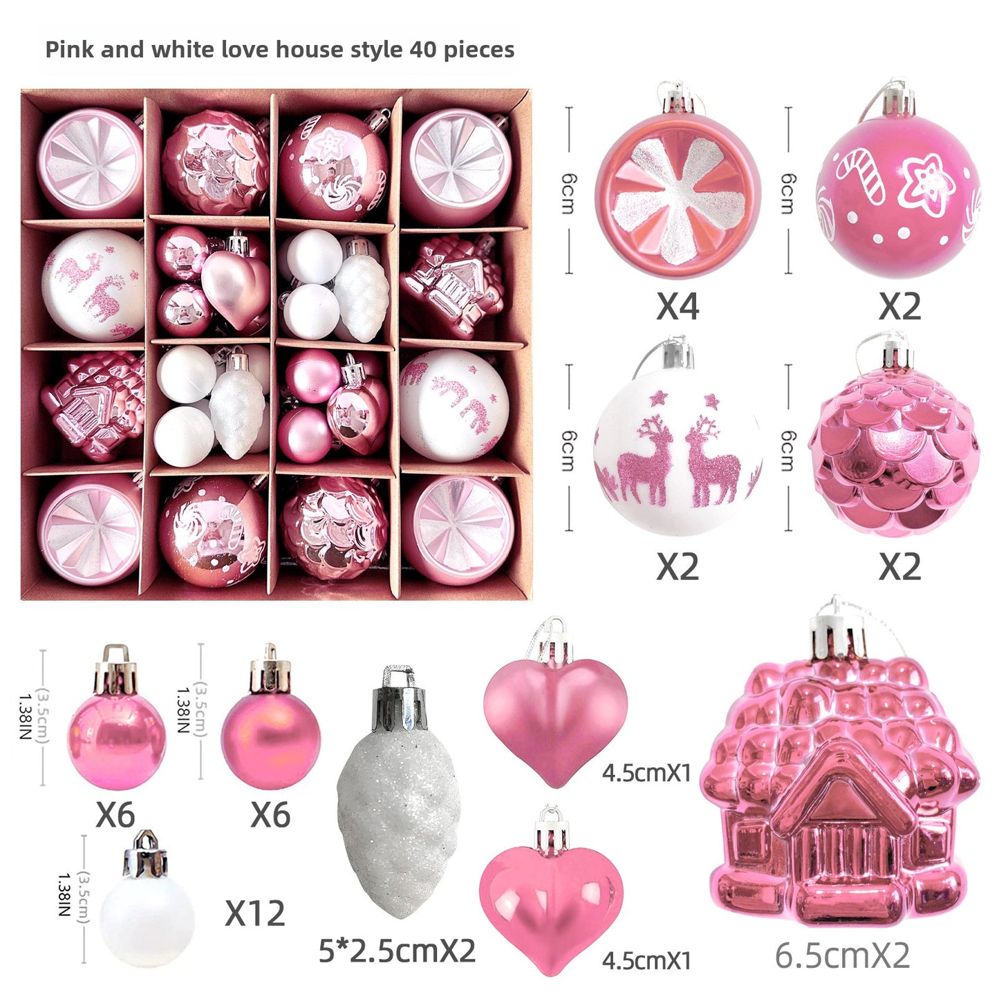 Christmas Decoration 6cm Electroplating Ball Plastic Ball Shaped Painted Christmas Ball Gift Christmas Tree Pendant