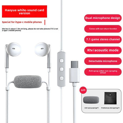 Platinum Mai SK7Dual Microphone K Song Headset Wired with Sound Card Monitor Computer Game for Apple Huawei